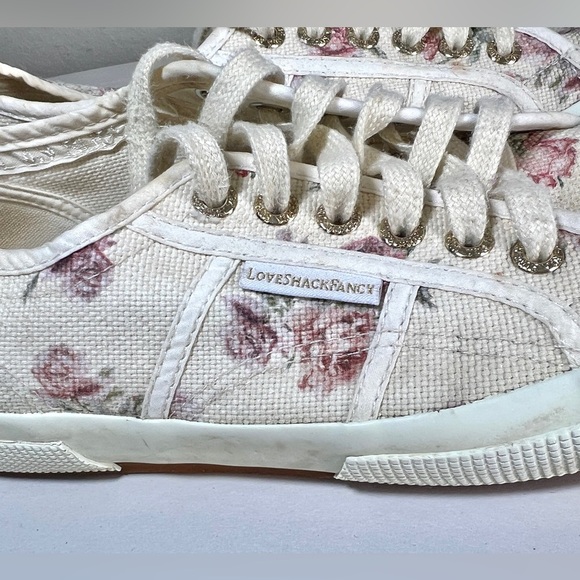Superga Womens Sneakers Size 7 Floral print Skater Retro Coquette Girly Shoes - Picture 4 of 10